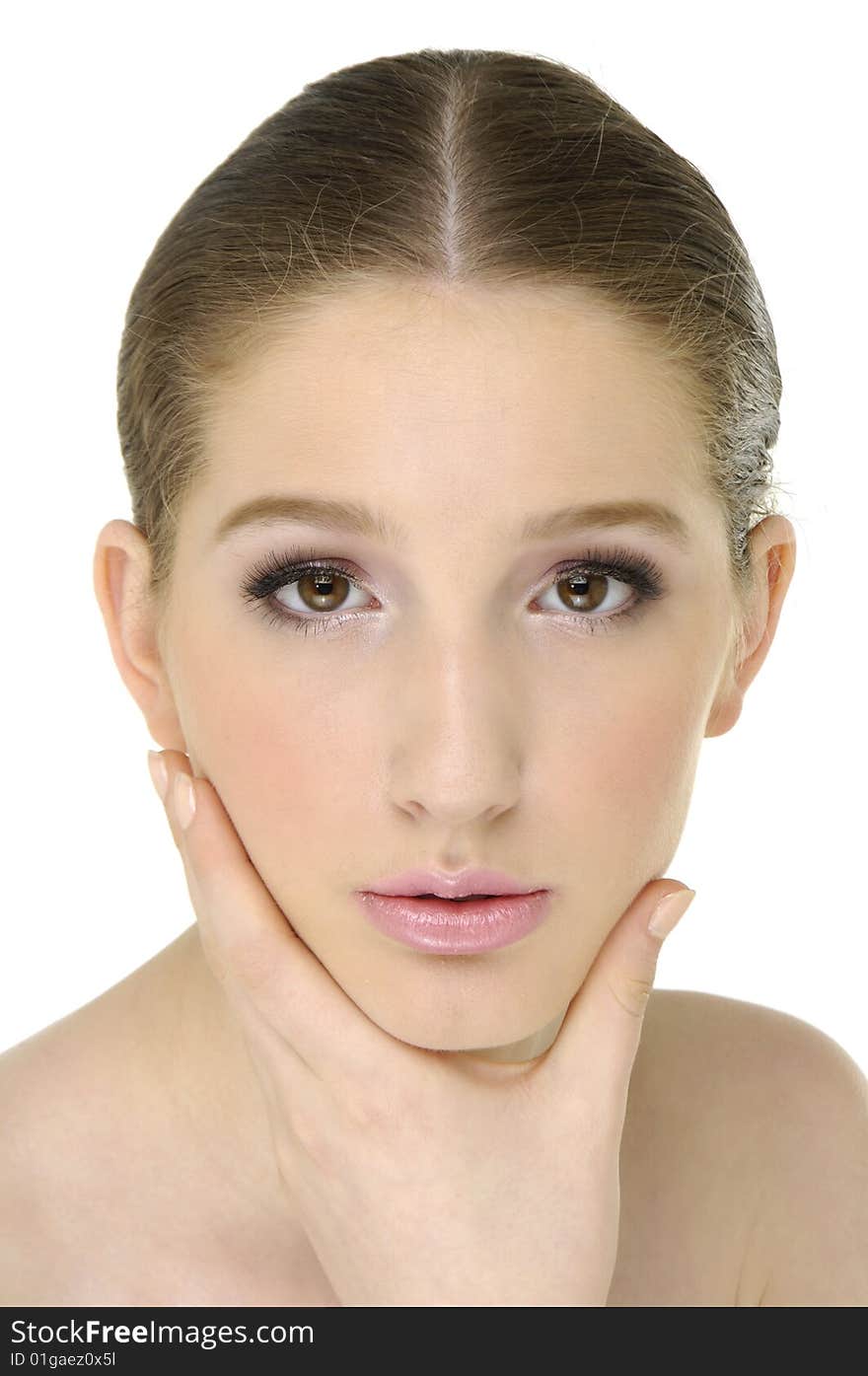 Portrait of young adult woman with health skin of face. Portrait of young adult woman with health skin of face