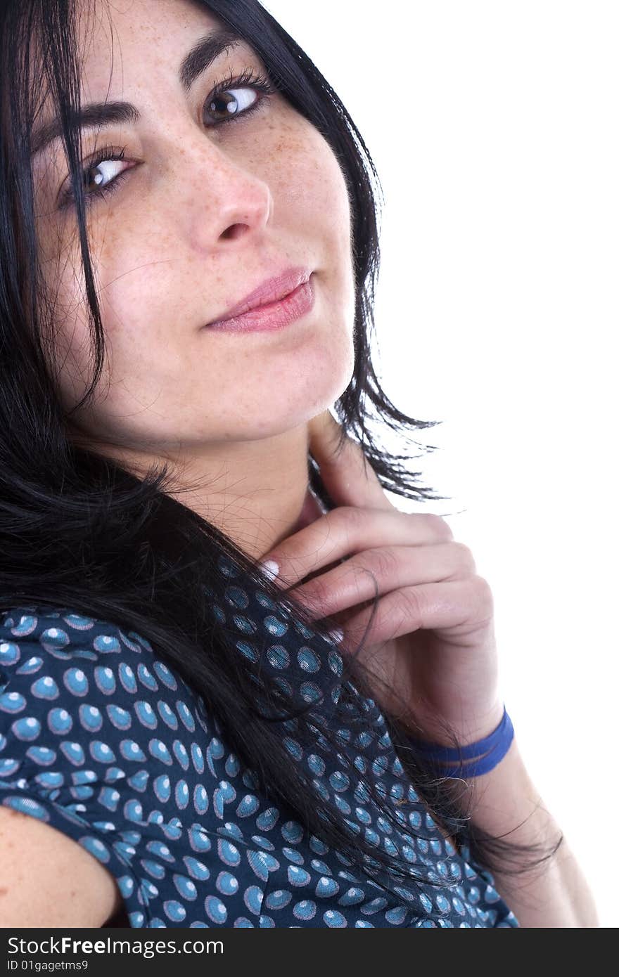 Beautiful woman portrait - focus on the eye