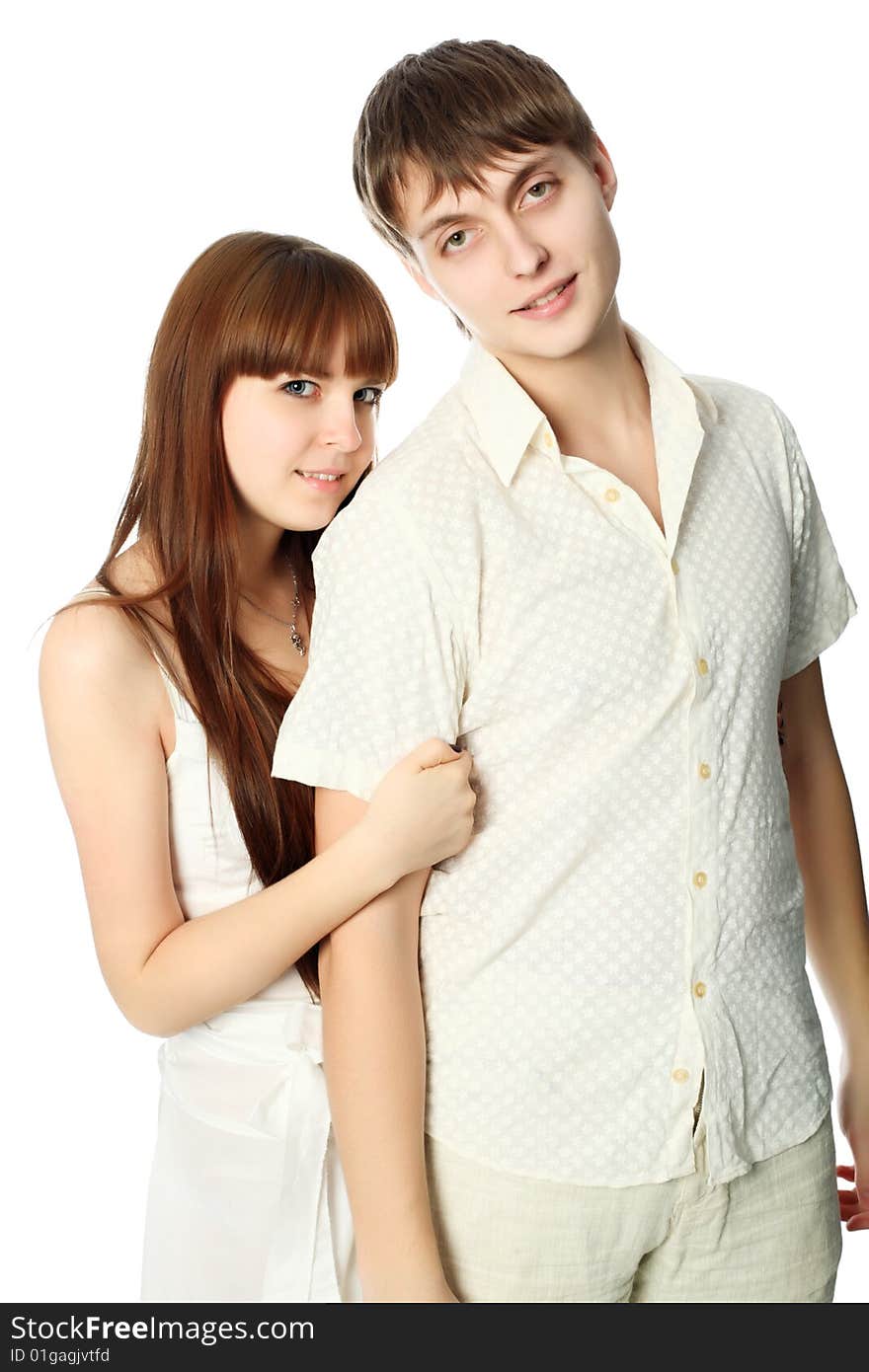 Portrait of young people in love. Shot in a studio. Portrait of young people in love. Shot in a studio.