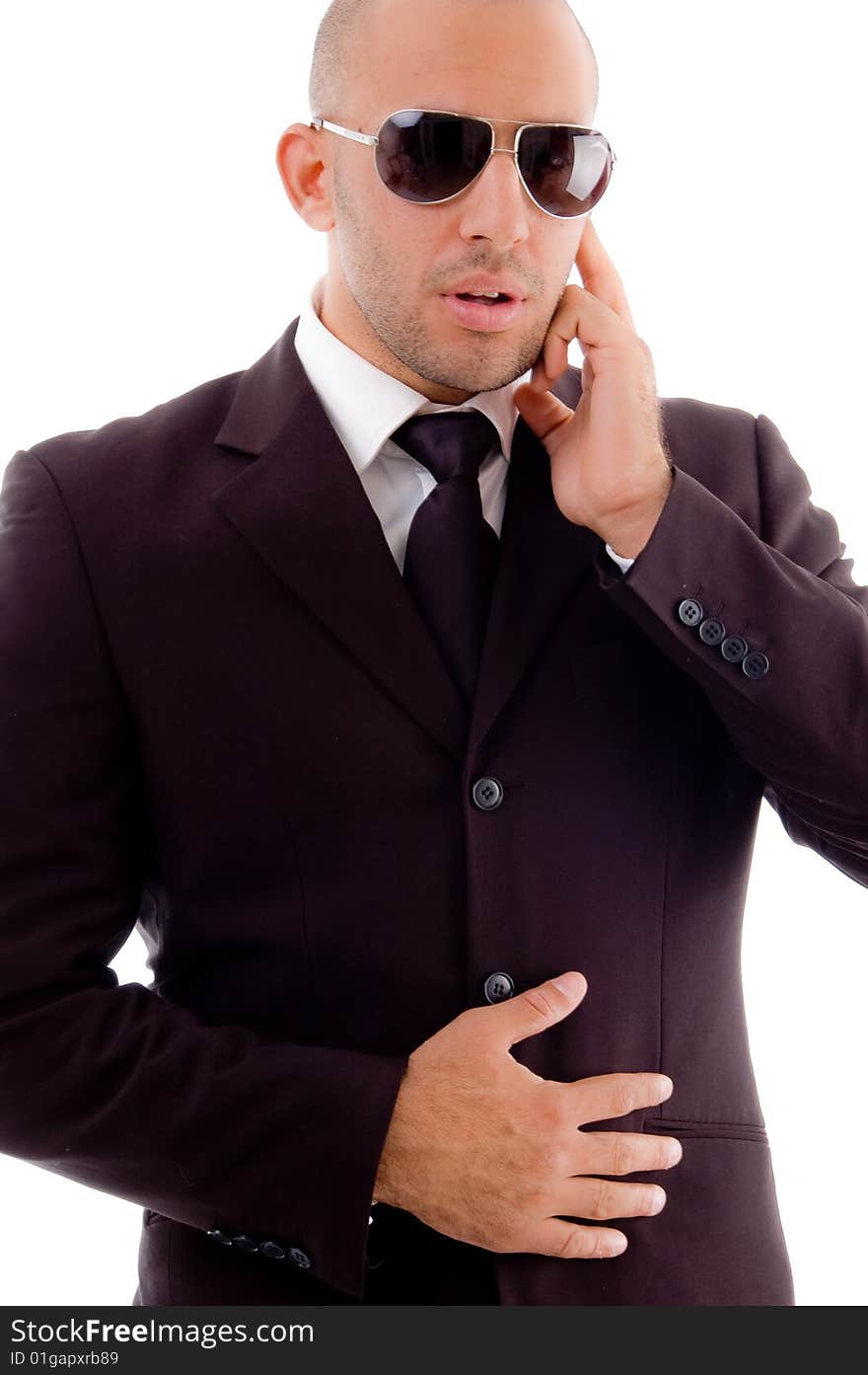 Portrait of businessman on an isolated white background