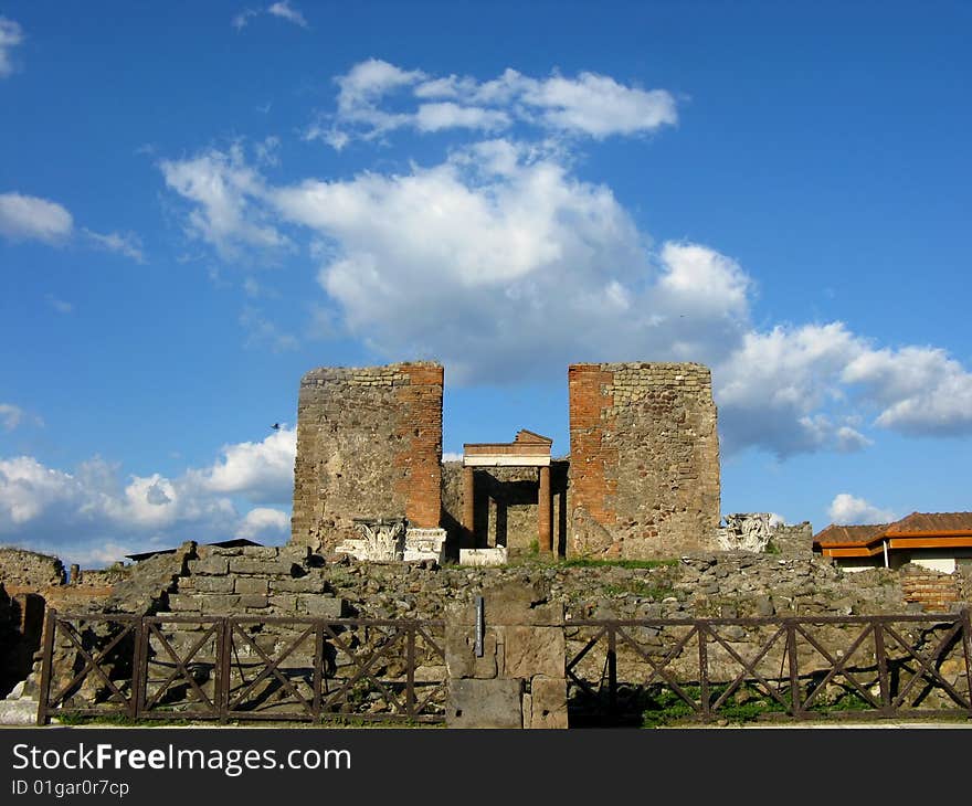 Buildings of an ancient Roman city Pompeii