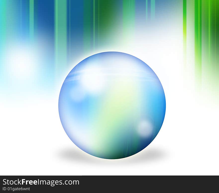 Abstract background with sphere and blue green blurs. Abstract background with sphere and blue green blurs