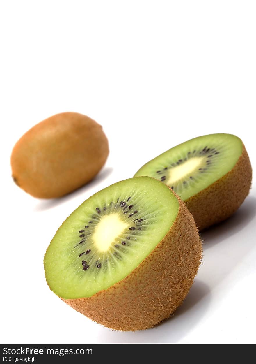 Fresh kiwi on white background