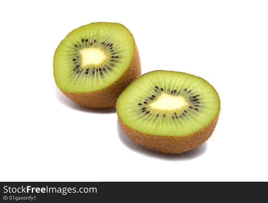 Two halfparts of fresh kiwi