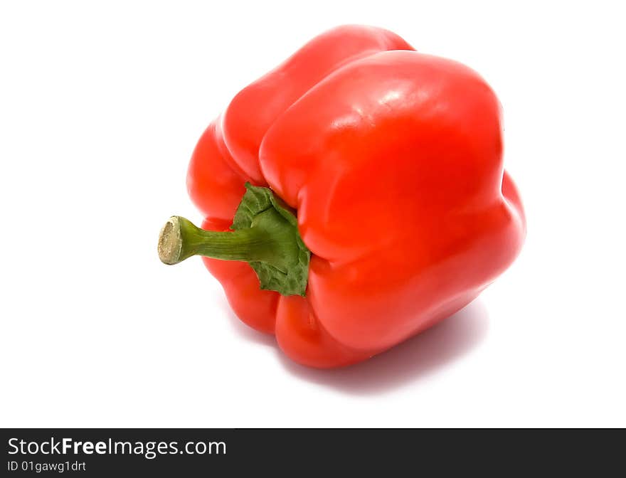 Red fresh pepper isolated on white background