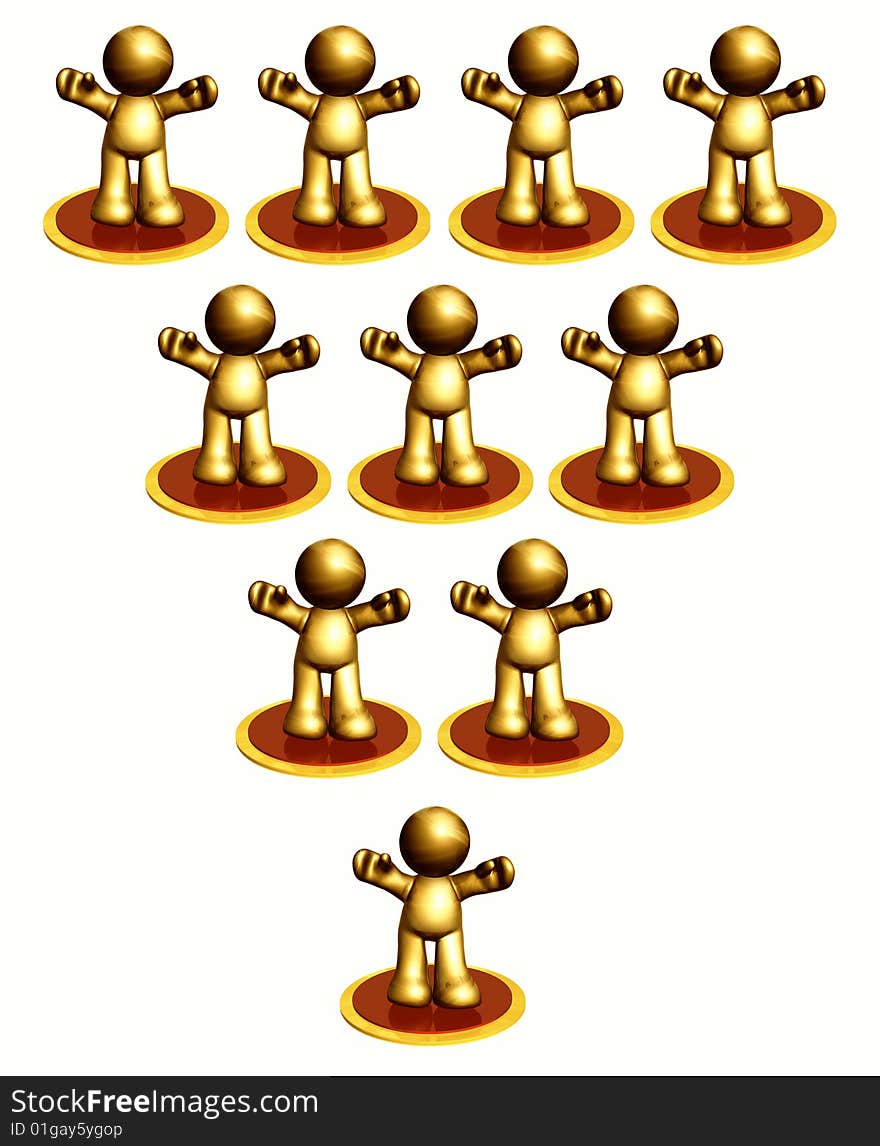 Network structure with icon figure illustration