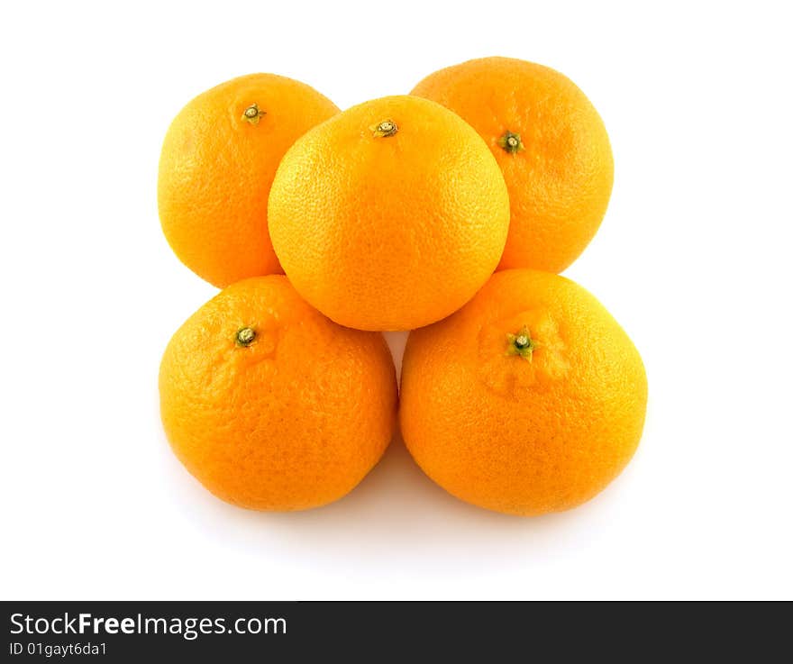 Tangerines isolated on white background