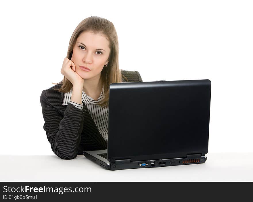 Businesswoman Working On A Laptop.