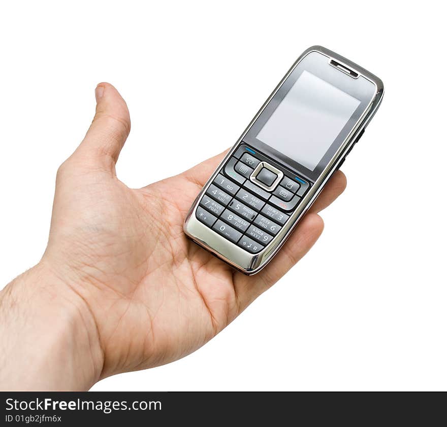 Mobile phone in a man's hand