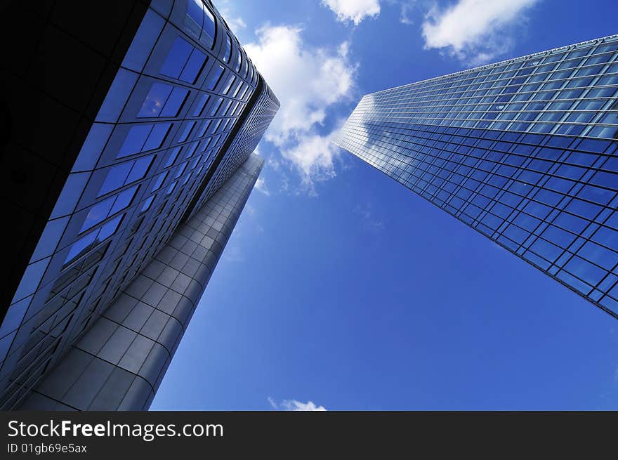 View modern centre in blue color. View modern centre in blue color