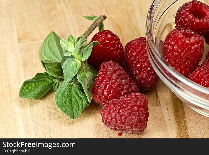 Fresh ripe raspberry