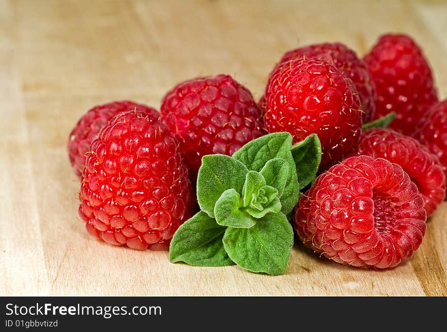 Fresh ripe raspberry