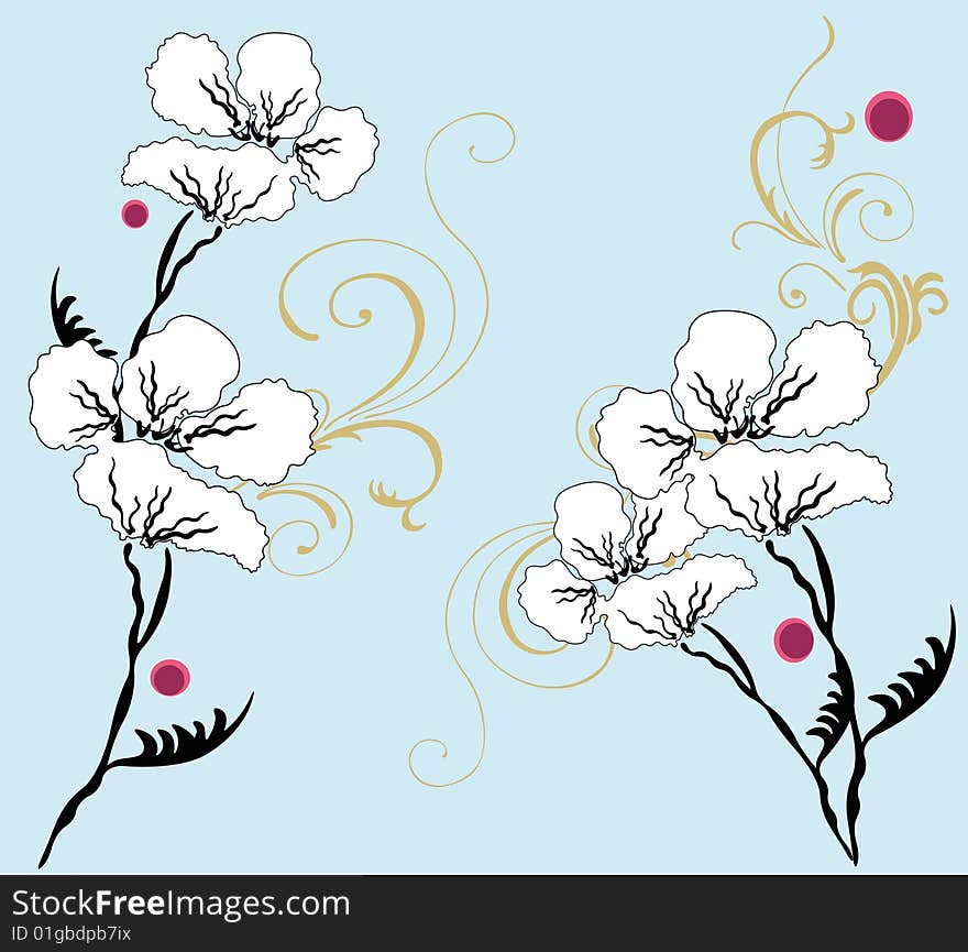 Illustration of a floral background