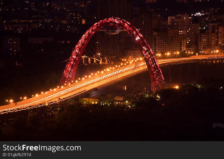 Night city interchange