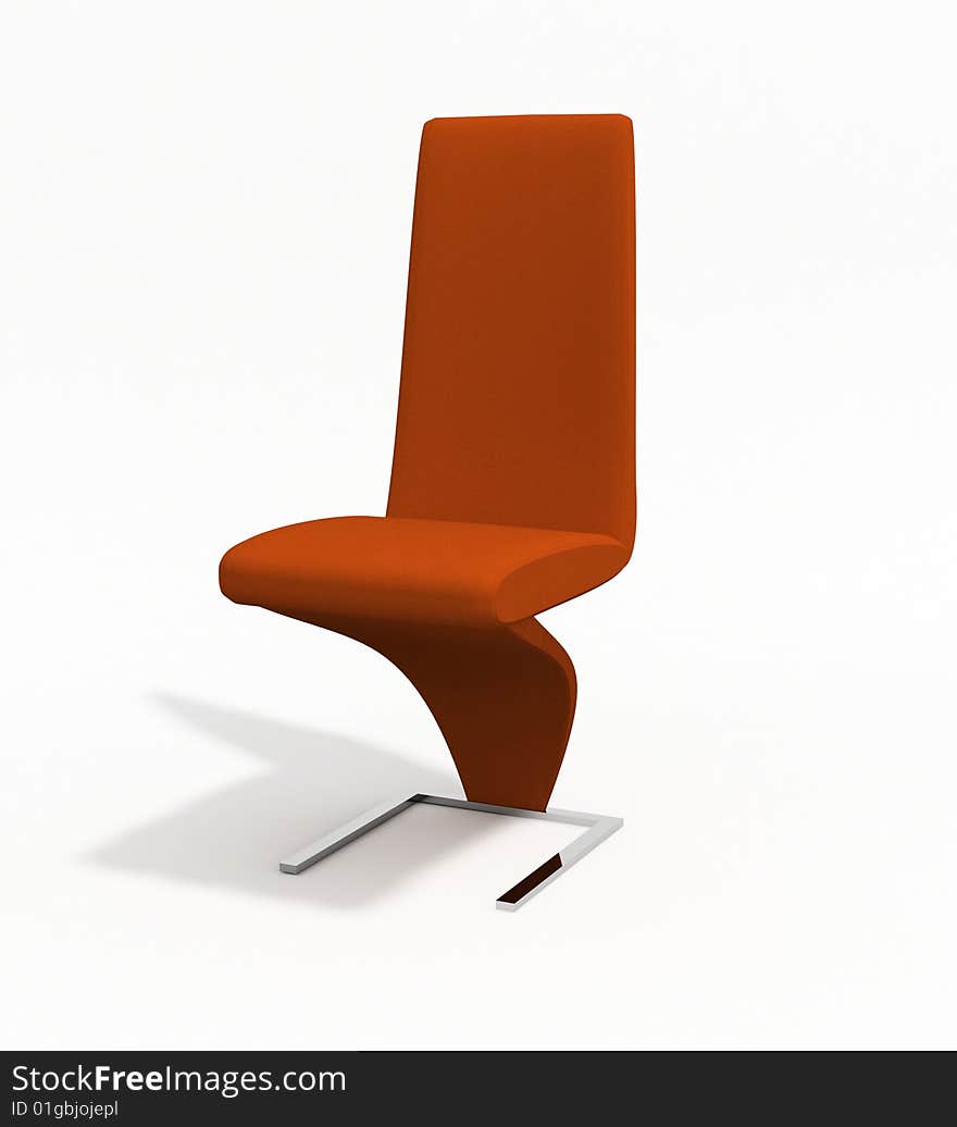 The chair on the grey background 3D