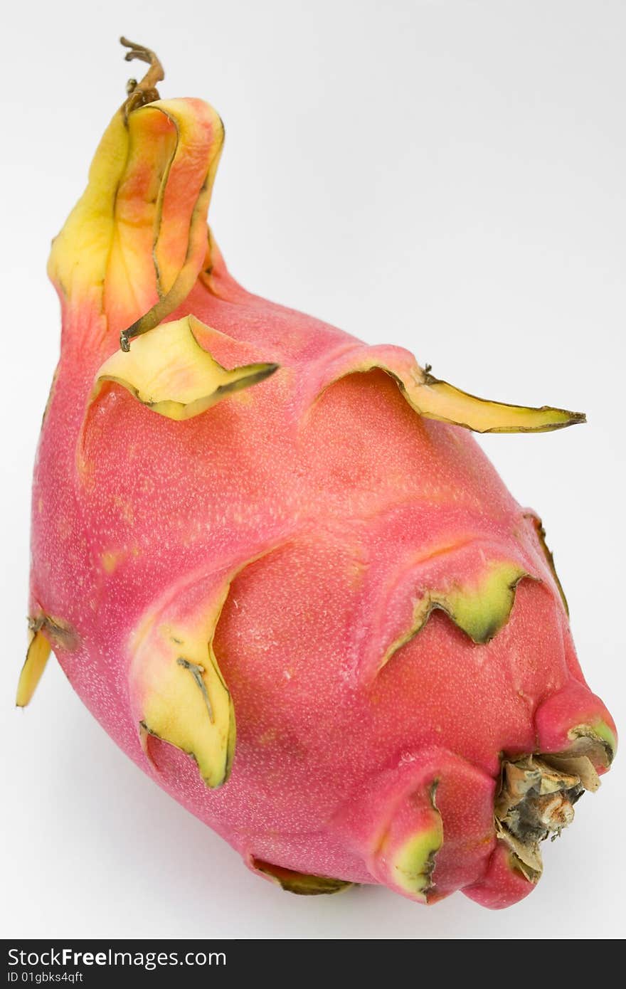 Fresh dragon fruit isolated on white