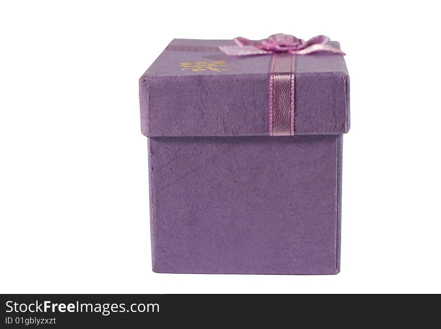 Lilac gift box (isolated on white)