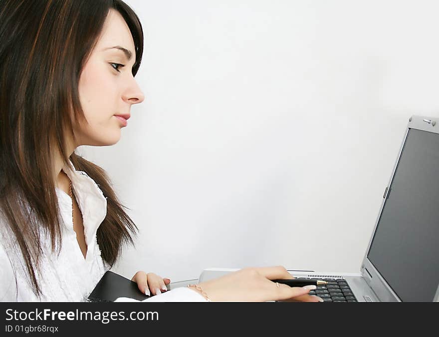 Business woman working in office. Business woman working in office.