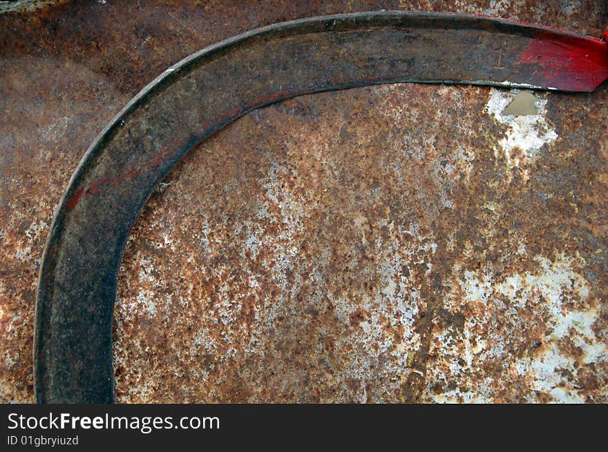 Round blade of  cutter on a rusty background