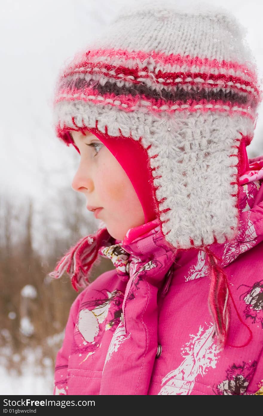 Portrait of 5 year old girl in winter. Portrait of 5 year old girl in winter