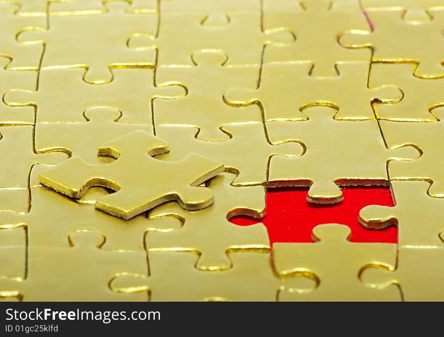 Background of gold jigsaw puzzle