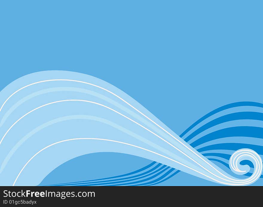 Blue background with abstract waves. Blue background with abstract waves