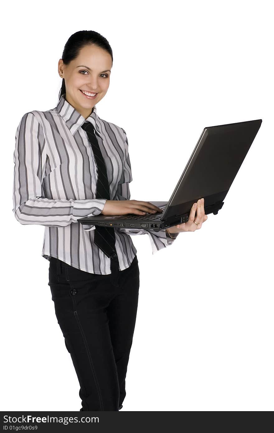 Smiling Businesswoman With Laptop