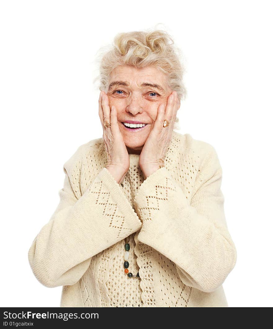 Portrait of a woman in her eighties looking happy and healthy. Portrait of a woman in her eighties looking happy and healthy