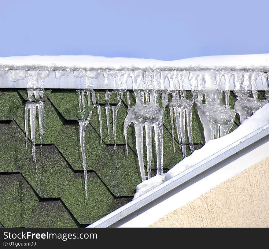 Icicles on roof