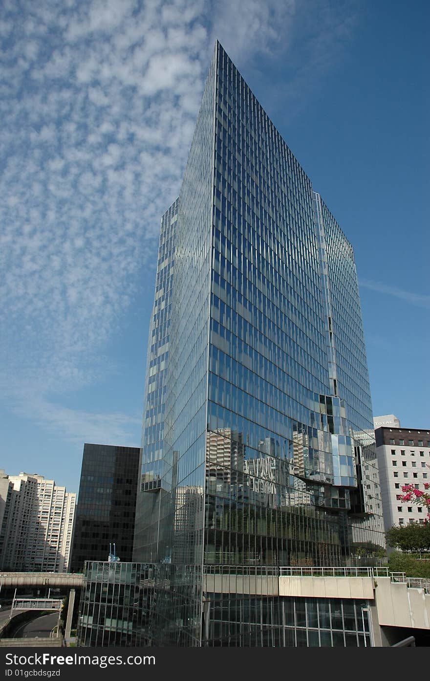 Modern building reflection in Paris