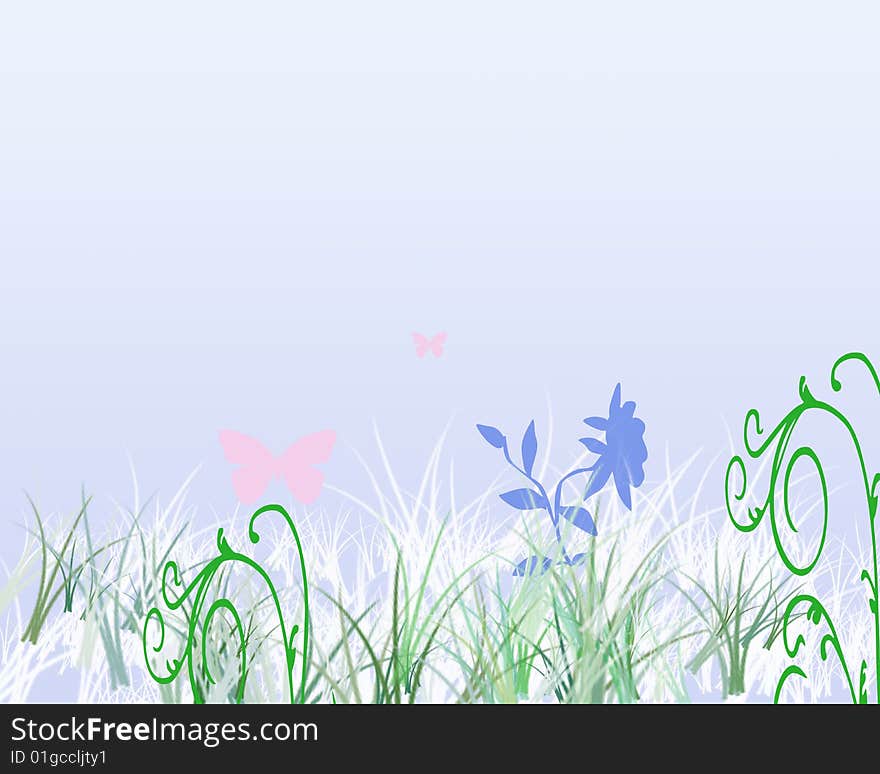 A computer generated spring time illustration. A computer generated spring time illustration.