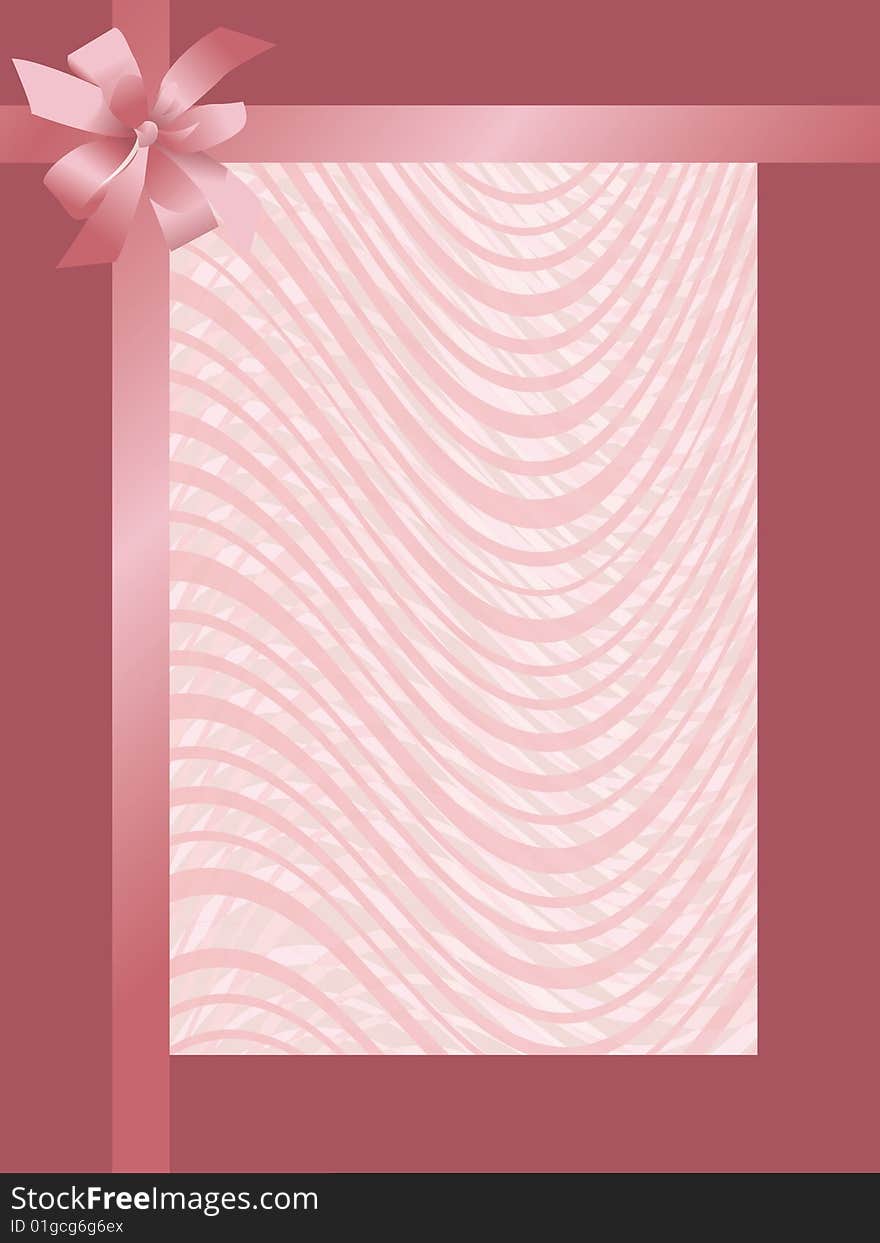 Scope with a ribbon and bow on and pink abstract background