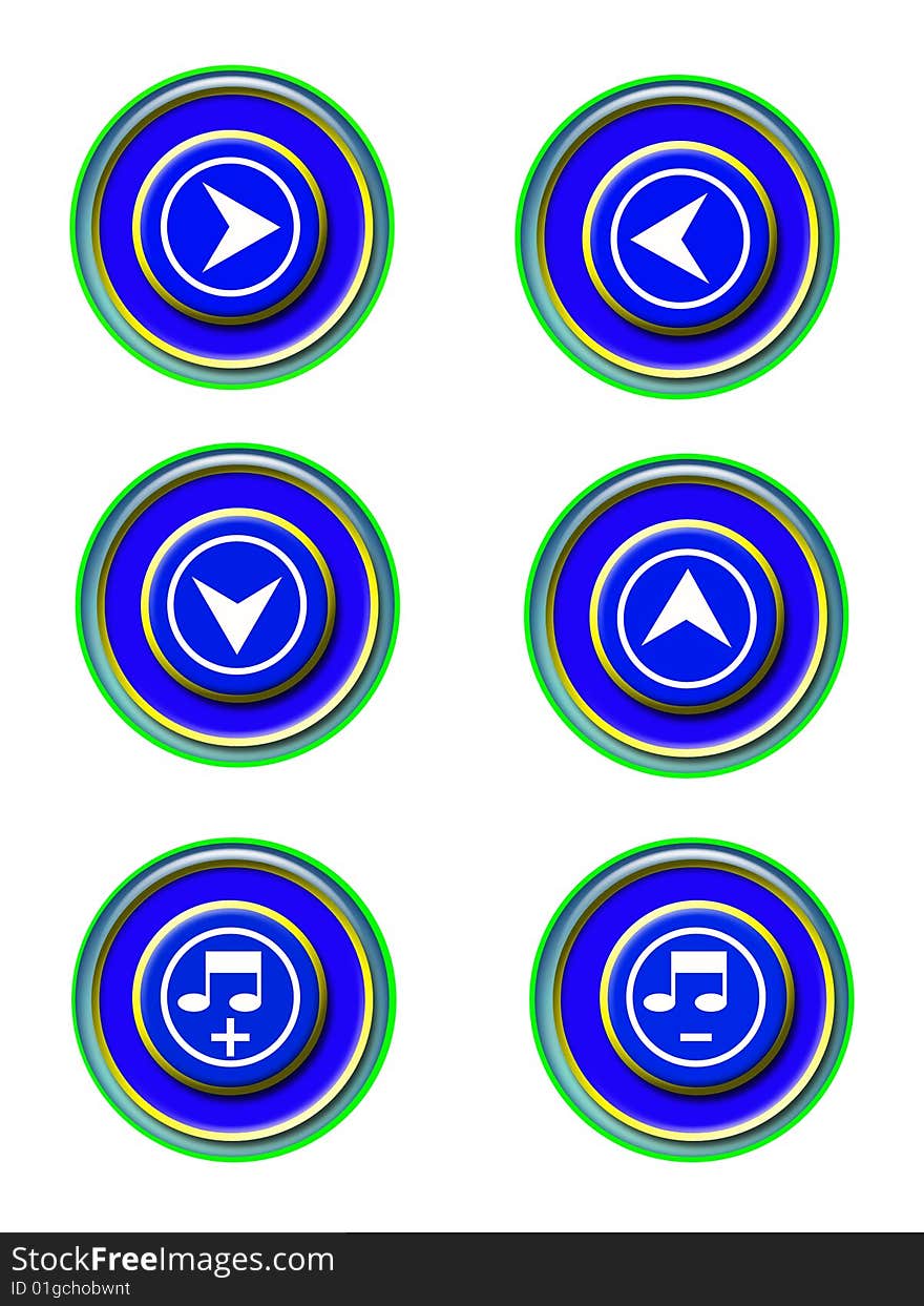 Blue icon set isolated on white