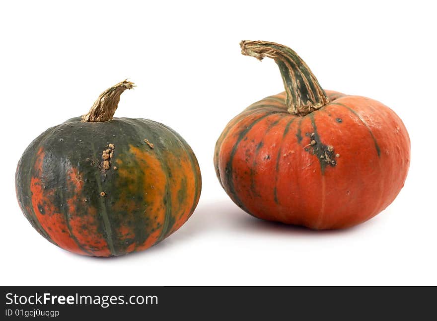 Pumpkins isolated on a white background