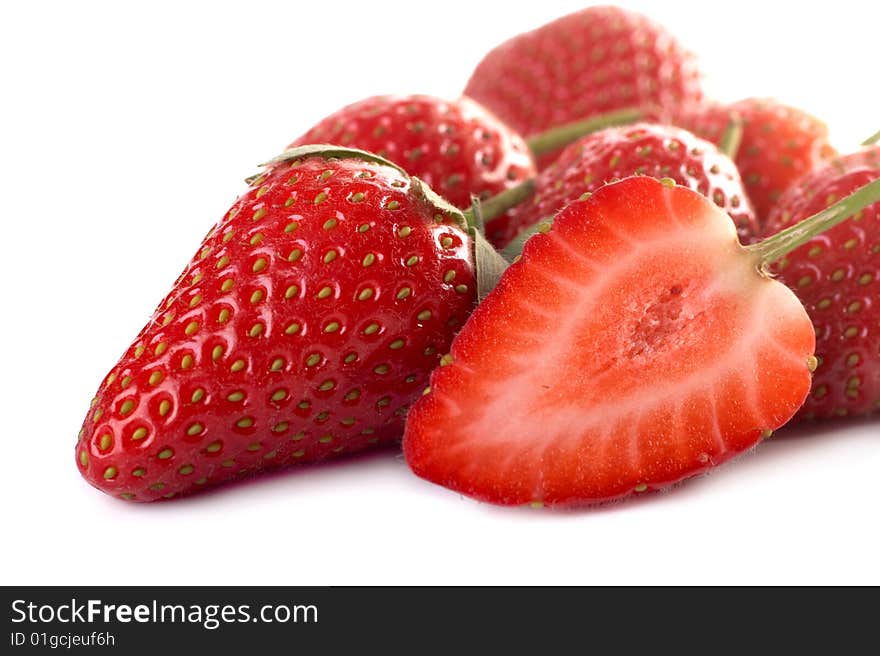 Fresh strawberry on a white background