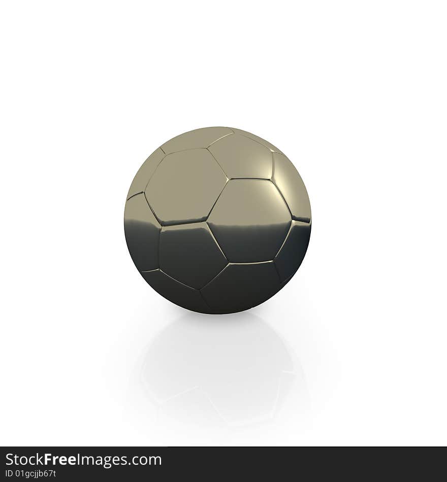 Golden football. 3D illustration of a gold football (soccer) ball. Golden football. 3D illustration of a gold football (soccer) ball.