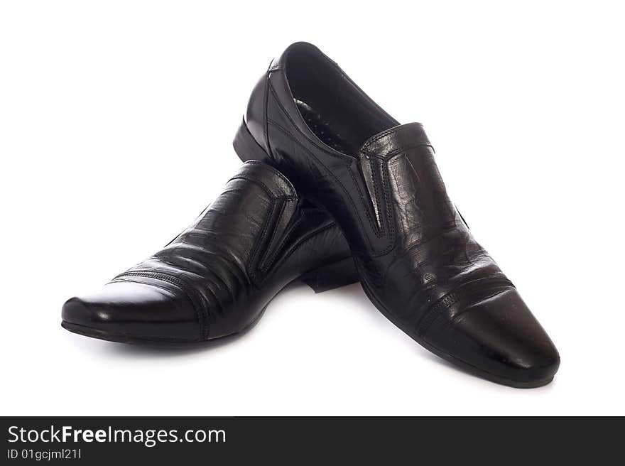 Black shoes isolated on the white background