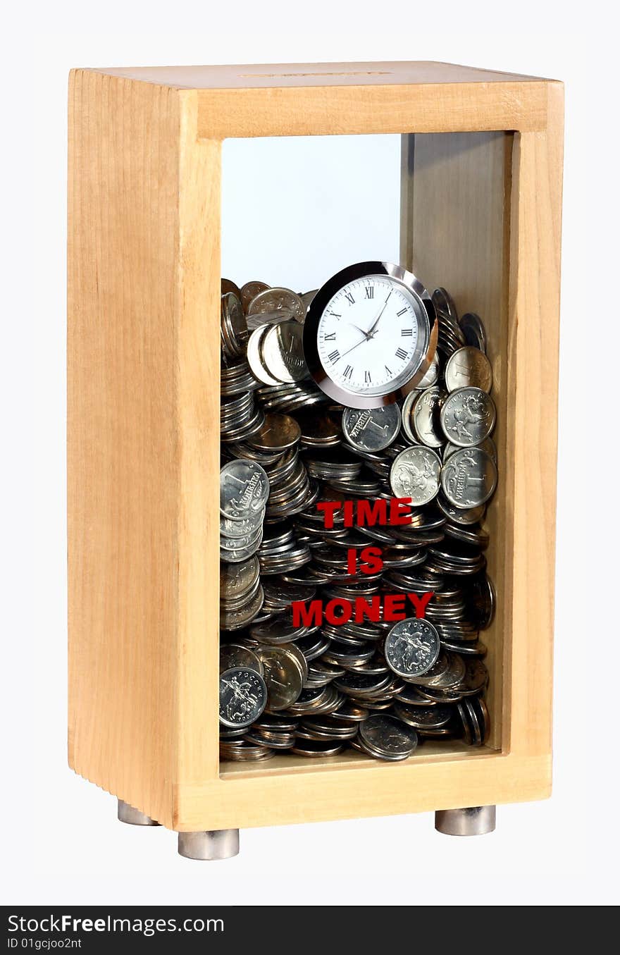 Moneybox with a watch