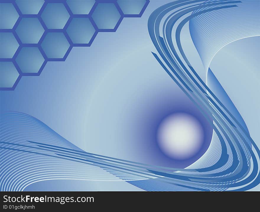 Bars of wave and saty on a blue abstract background. Bars of wave and saty on a blue abstract background