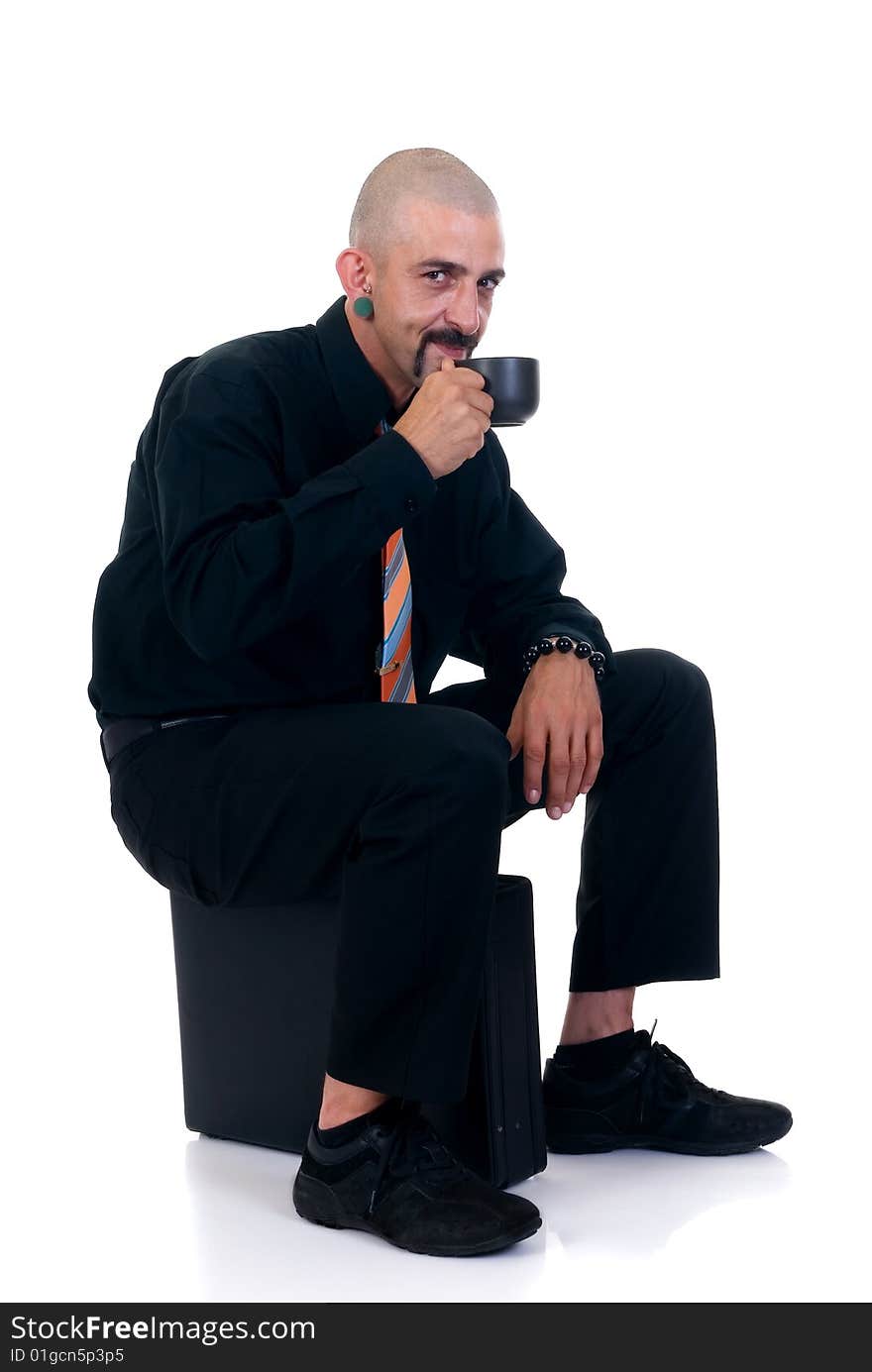 Alternative businessman formal dressed, studio shot