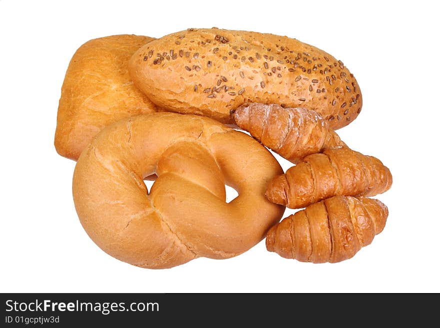 Bread  isolated on a white