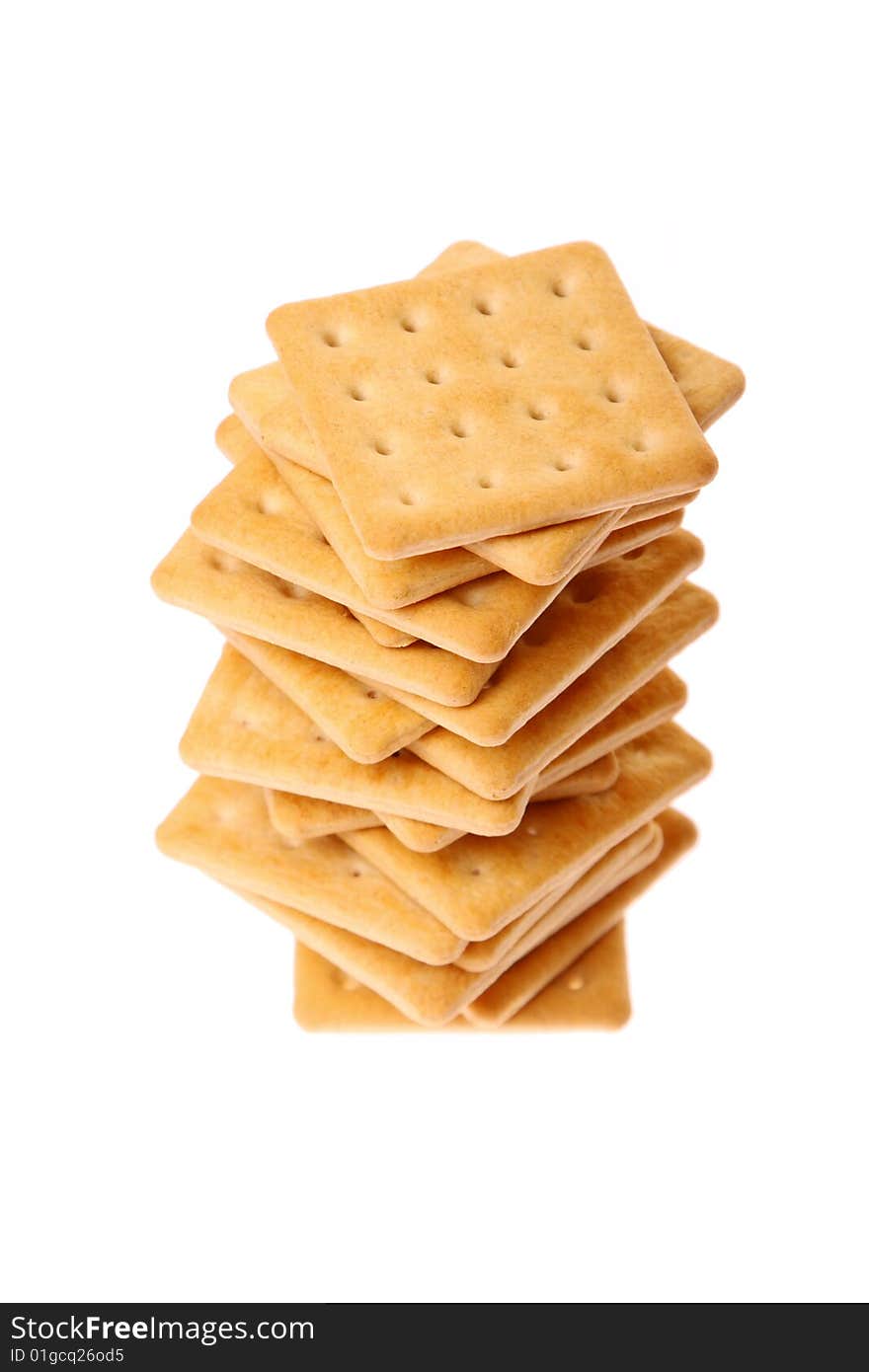 Pile Of Crackers Isolated On White