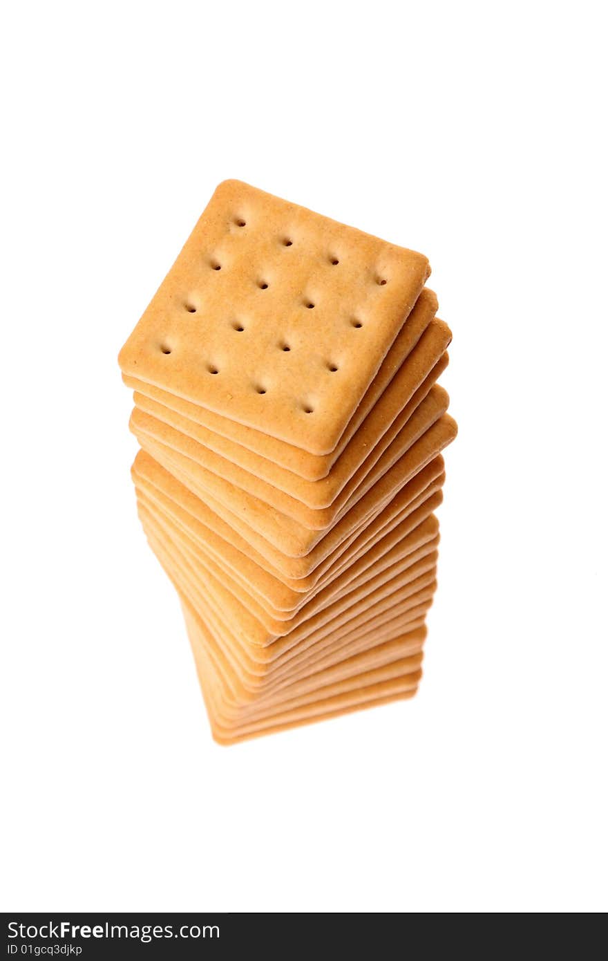 Pile Of Crackers Isolated On White