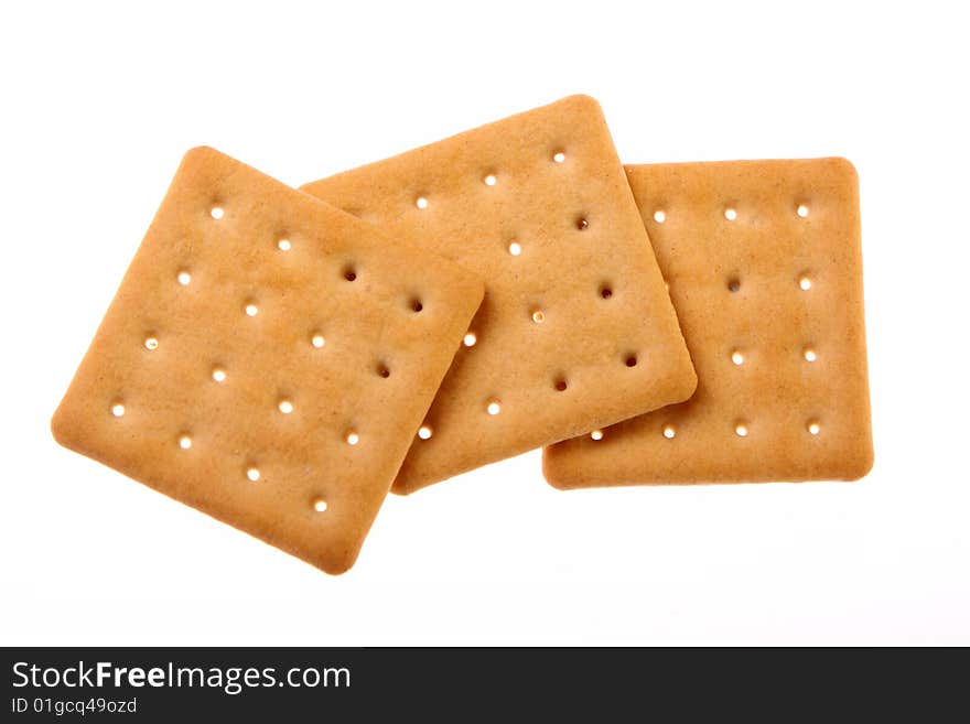 Pile Of Crackers Isolated On White