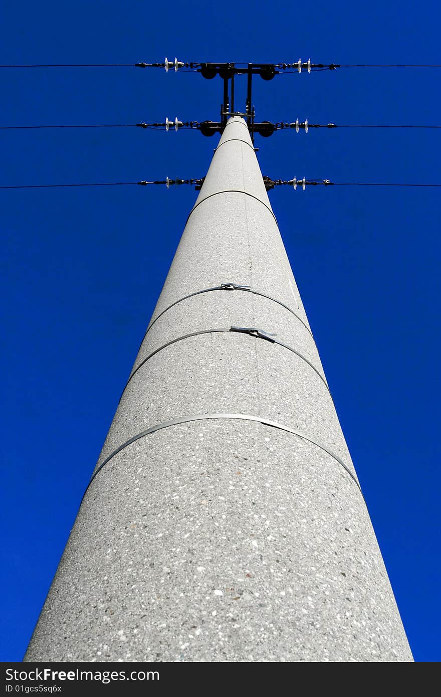 Pile of high tension with blue sky. Pile of high tension with blue sky