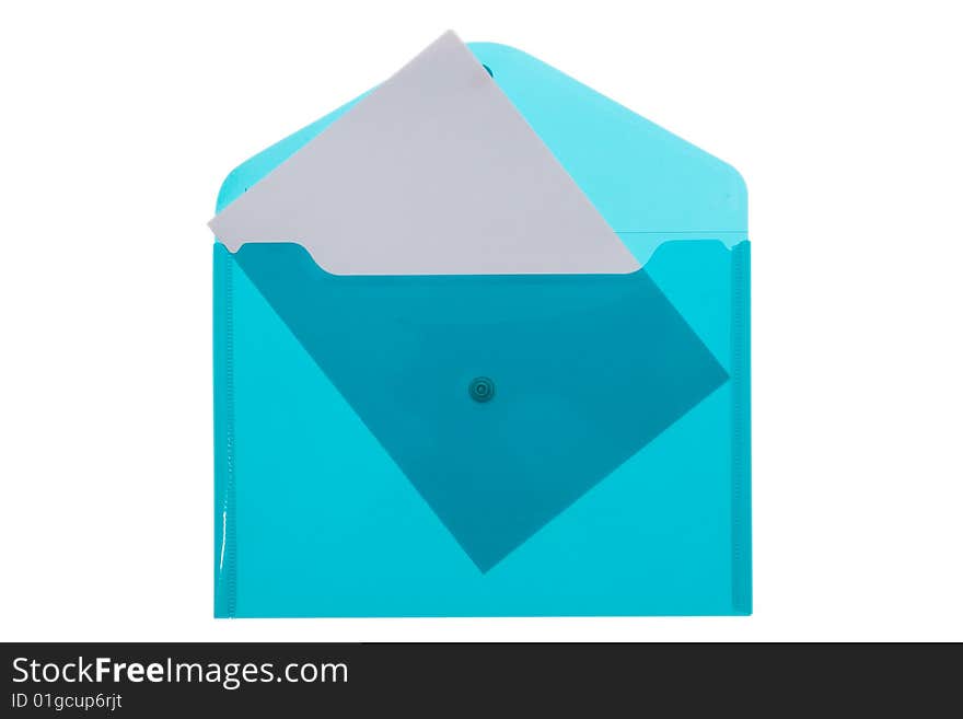 Blue Opened Envelope With Empty Sheet