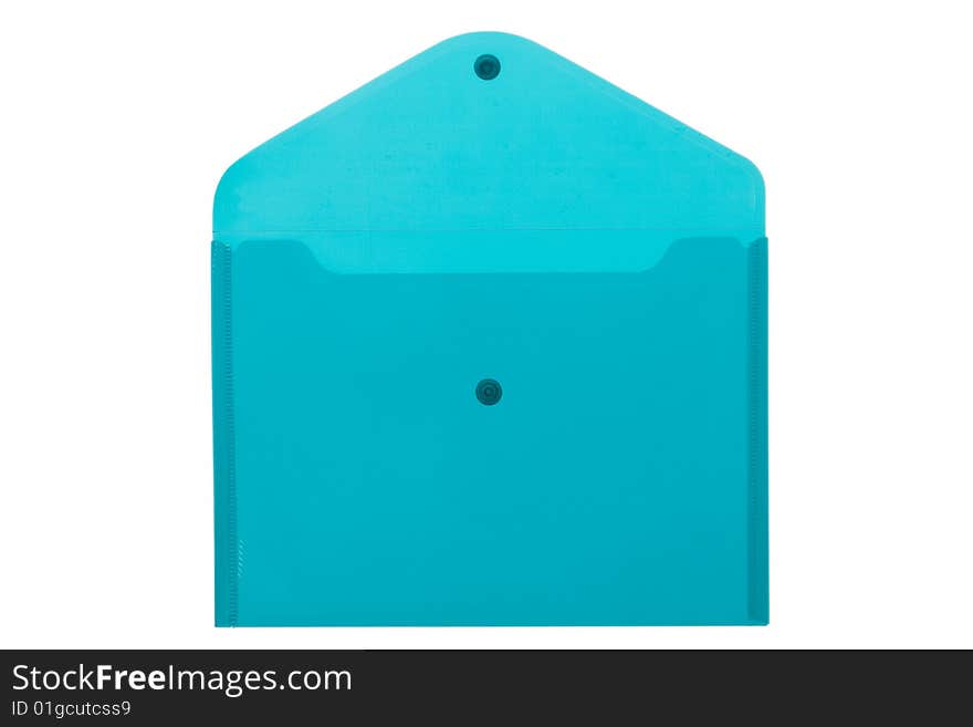 Transparent blue opened envelope