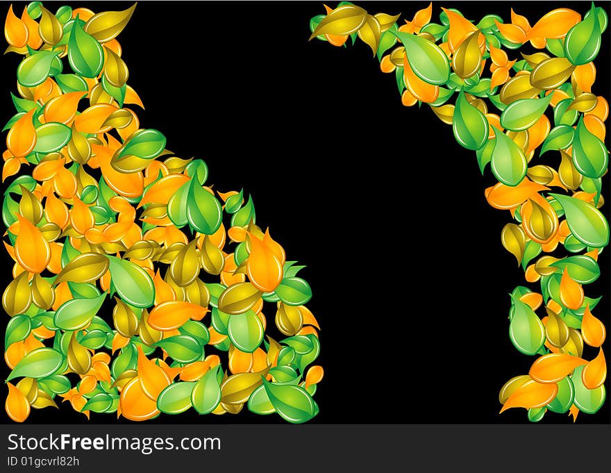 Background with leaves. Vector illustration