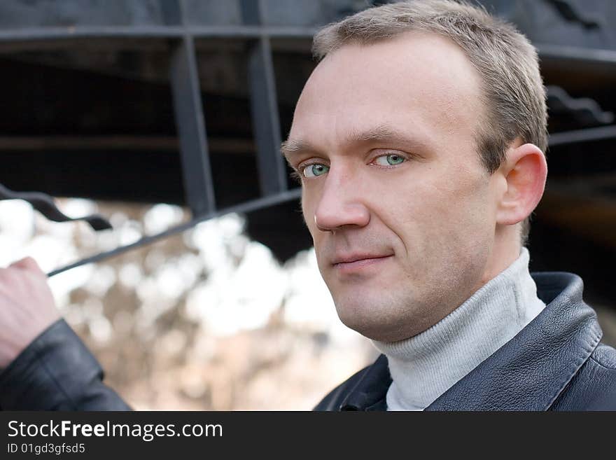 Portrait of young man  outdoor. Portrait of young man  outdoor