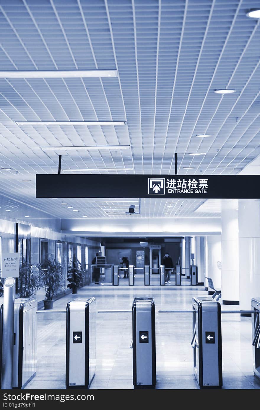 Interior of a subway station in shanghai. Interior of a subway station in shanghai.